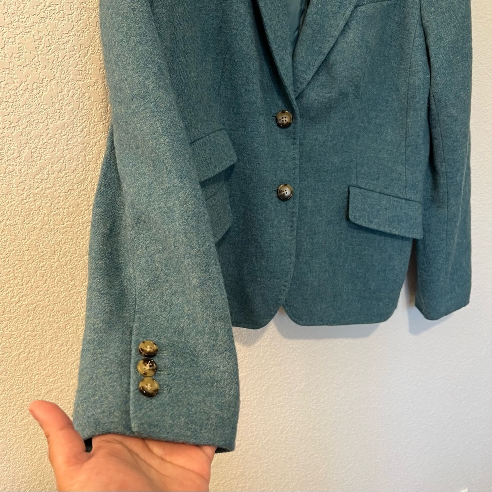 Talbots Wool Teal Blue Blazer- Size 12 - Picture 5 of 9